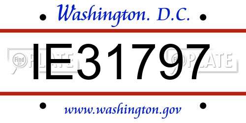 IE31797 District Of Columbia License Plate