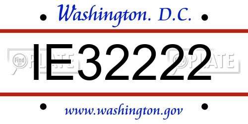 IE32222 District Of Columbia License Plate