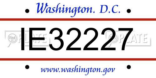 IE32227 District Of Columbia License Plate