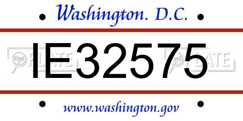 IE32575 District Of Columbia License Plate