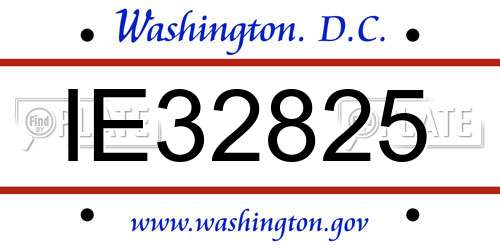 IE32825 District Of Columbia License Plate