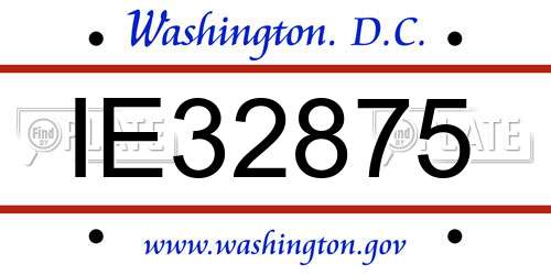 IE32875 District Of Columbia License Plate