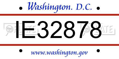 IE32878 District Of Columbia License Plate