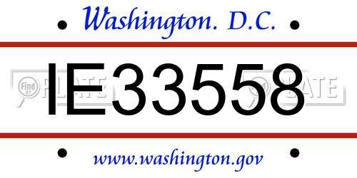 IE33558 District Of Columbia License Plate
