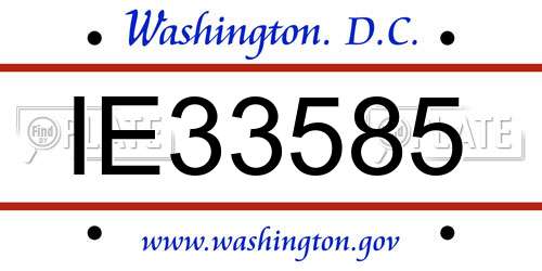 IE33585 District Of Columbia License Plate