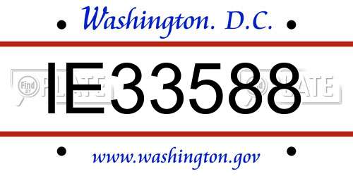 IE33588 District Of Columbia License Plate