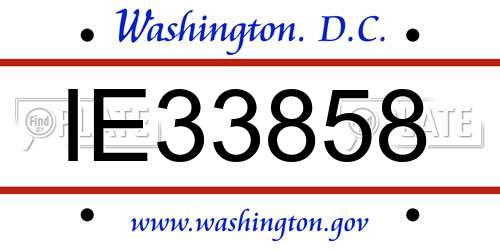 IE33858 District Of Columbia License Plate
