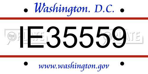 IE35559 District Of Columbia License Plate