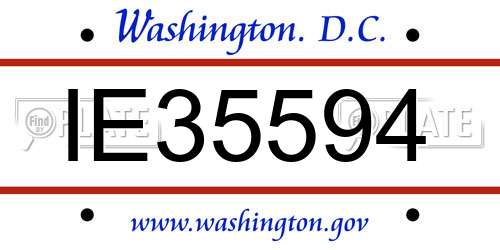 IE35594 District Of Columbia License Plate