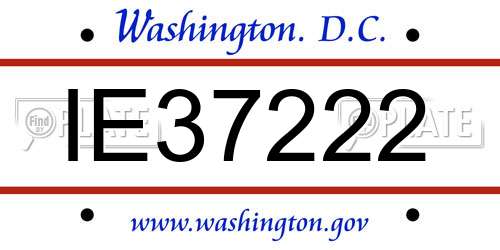 IE37222 District Of Columbia License Plate
