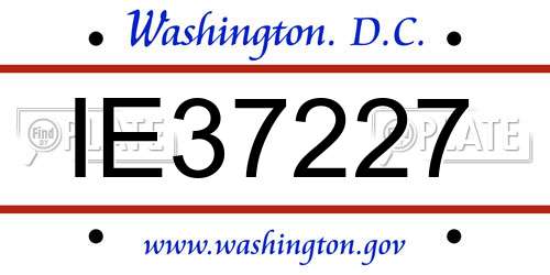 IE37227 District Of Columbia License Plate