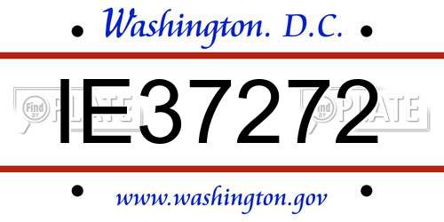 IE37272 District Of Columbia License Plate