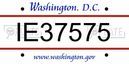 IE37575 District Of Columbia License Plate