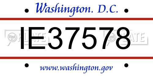 IE37578 District Of Columbia License Plate