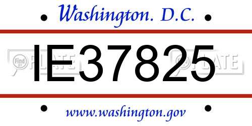 IE37825 District Of Columbia License Plate