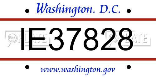 IE37828 District Of Columbia License Plate