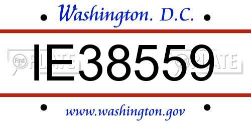 IE38559 District Of Columbia License Plate