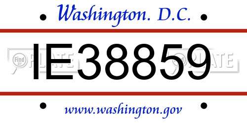 IE38859 District Of Columbia License Plate