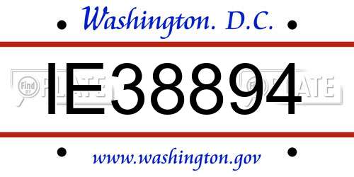 IE38894 District Of Columbia License Plate