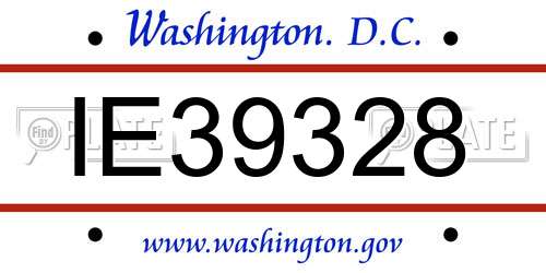 IE39328 District Of Columbia License Plate