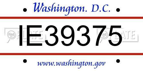 IE39375 District Of Columbia License Plate