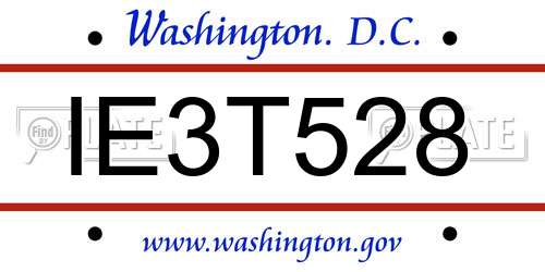 IE3T528 District Of Columbia License Plate