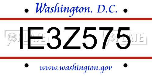 IE3Z575 District Of Columbia License Plate