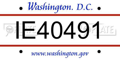 IE40491 District Of Columbia License Plate