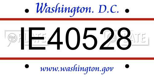 IE40528 District Of Columbia License Plate