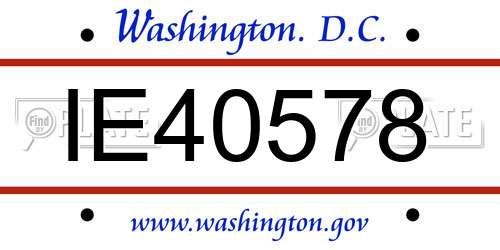 IE40578 District Of Columbia License Plate