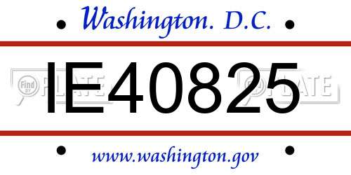 IE40825 District Of Columbia License Plate