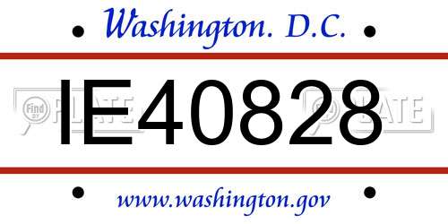 IE40828 District Of Columbia License Plate