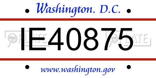 IE40875 District Of Columbia License Plate
