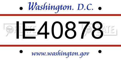 IE40878 District Of Columbia License Plate