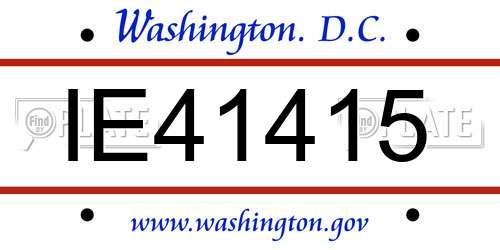IE41415 District Of Columbia License Plate