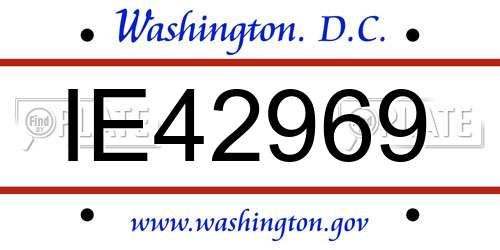 IE42969 District Of Columbia License Plate