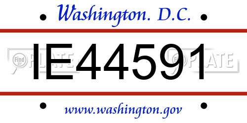IE44591 District Of Columbia License Plate