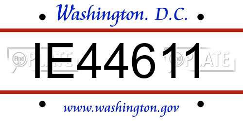 IE44611 District Of Columbia License Plate