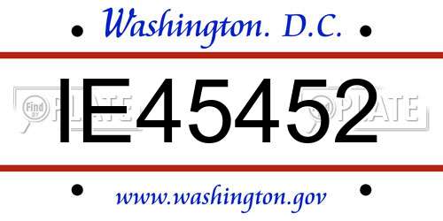 IE45452 District Of Columbia License Plate