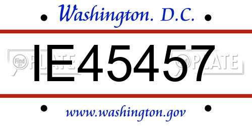 IE45457 District Of Columbia License Plate