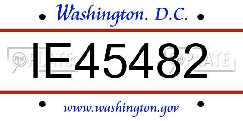IE45482 District Of Columbia License Plate