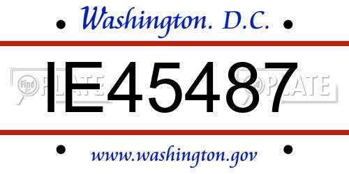 IE45487 District Of Columbia License Plate