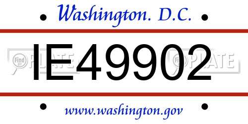 IE49902 District Of Columbia License Plate