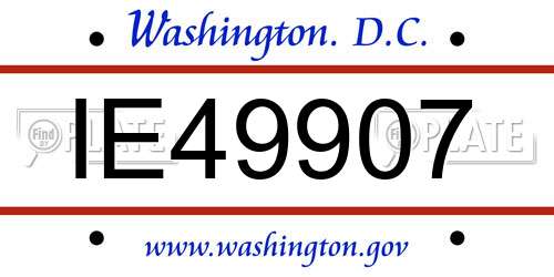 IE49907 District Of Columbia License Plate
