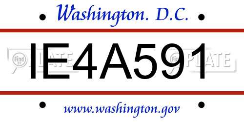 IE4A591 District Of Columbia License Plate