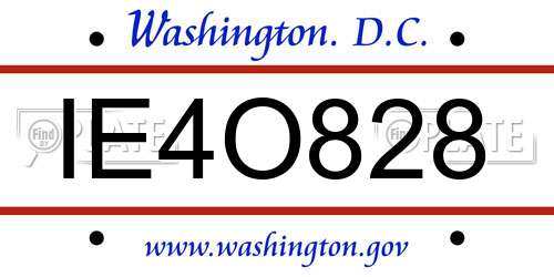 IE4O828 District Of Columbia License Plate