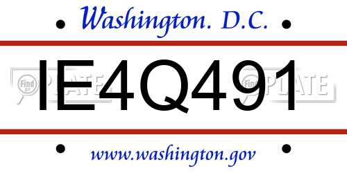 IE4Q491 District Of Columbia License Plate