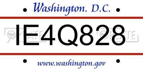IE4Q828 District Of Columbia License Plate