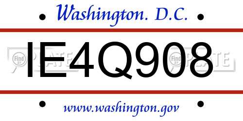 IE4Q908 District Of Columbia License Plate