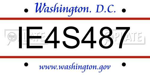 IE4S487 District Of Columbia License Plate